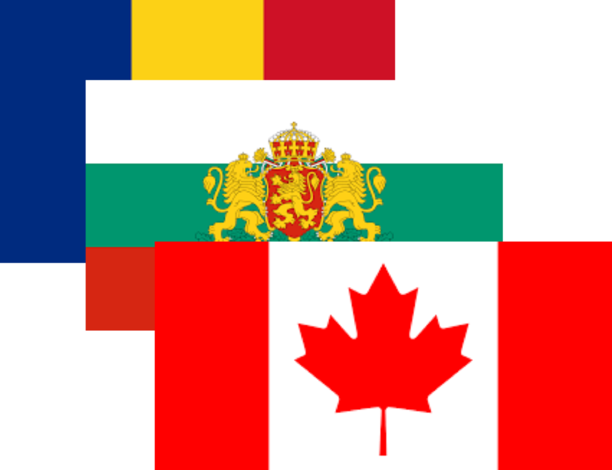 България, Канада, Румъния, знамена
